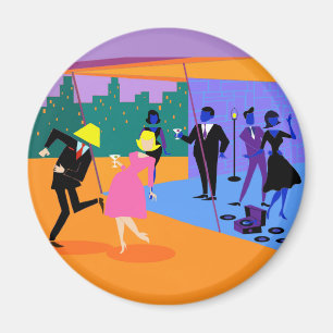 Retro stads- Rooftoppartymagnet Magnet