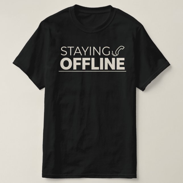 Retro STANNAR OFFLINE  Med Vintage Telefonikon T Shirt (Design framsida)