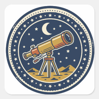 Retro Star Party Badge Astronomiklubb Klistermärke