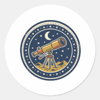 Retro Star Party-märke Astronomi Klubb Klistermärk Runt Klistermärke