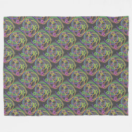 Retro Star Scribble Swirl Fleecefilt