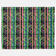Retro Star Stripe Swirl Fleecefilt
