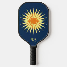 Retro Starburst Flower Monogram Navy Gult Orange