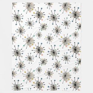 Retro Starburst Mid Century Modern Mönster Fleecefilt