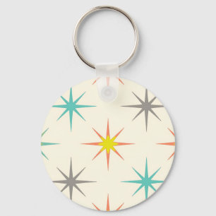 Retro Starburst Mid-Century Mönster Nyckelring