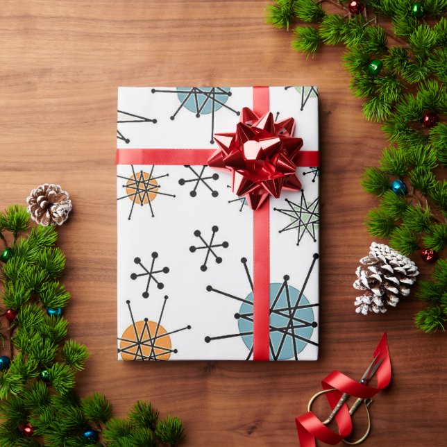 Retro Starburst Wrapping Papper Presentpapper (Julgåva)