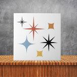 Retro Stars-Abstrakt för Vintage i mitten av århun Kakelplatta<br><div class="desc">Abstrakt av Retro Stars-Vintagen i mitten av århundradet</div>