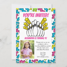 Retro Stars Girls Photo Bowling Party födelsedag