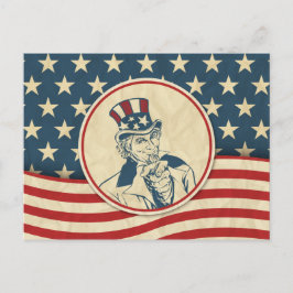 Retro stars och stripes för Uncle Sam Vykort