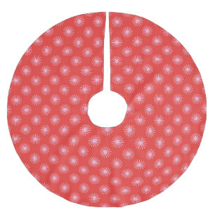 Retro Stars Red and Rosa Jul Julgransmatta Borstad Polyester