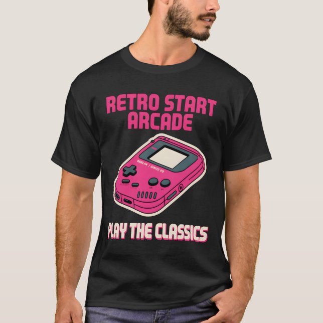 Retro Start Arcade T Shirt (Framsida)