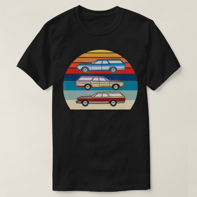 Retro Station Wagons T Shirt (Design framsida)