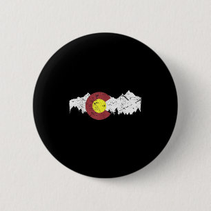 Retro Statlig flagga Colorado Rocky mountains Skii Knapp