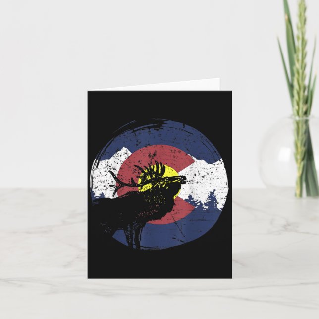 Retro Statlig flagga Colorado Rocky mountains Skii Kort (Framsida)