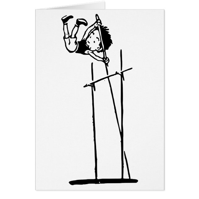 Retro stavhopp hälsningskort (Framsidan)