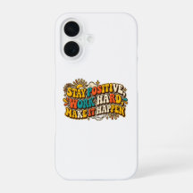 Retro Stay Positive iPhone-fodral