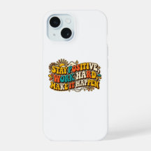 Retro Stay Positive iPhone-fodral