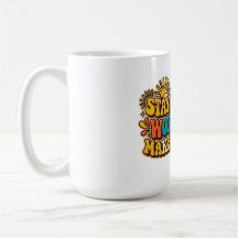Retro Stay Positive Kaffe Mugg