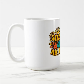 Retro Stay Positive Kaffe Mugg