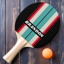 Retro Stealth Rainbow Bräda Ränder med Namn Pingisracket