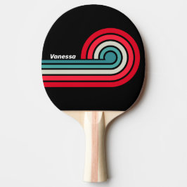 Retro Stealth Rainbow Curl-ränder med namn Pingisracket