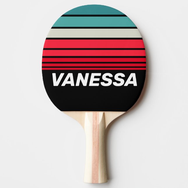 Retro Stealth Rainbow Horizon Randig med namn Pingisracket (Framsidan)