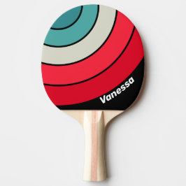 Retro Stealth Regnbågscirkelrand med namn Pingisracket