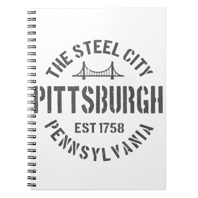 Retro Steel City Pittsburgh Pennsylvania Yinz vint Anteckningsbok (Framsidan)