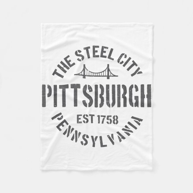 Retro Steel City Pittsburgh Pennsylvania Yinz vint Fleecefilt (Framsidan)
