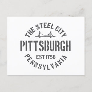 Retro Steel City Pittsburgh Pennsylvania Yinz vint Helg Vykort
