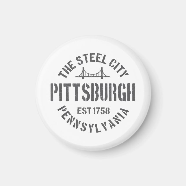 Retro Steel City Pittsburgh Pennsylvania Yinz vint Magnet (Framsidan)