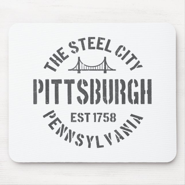 Retro Steel City Pittsburgh Pennsylvania Yinz vint Musmatta (Framsidan)