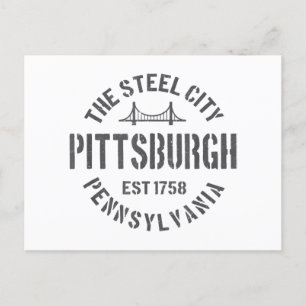 Retro Steel City Pittsburgh Pennsylvania Yinz vint Vykort