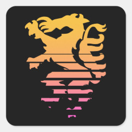 Retro Steiermark Österreich Panther Wappen Fyrkantigt Klistermärke