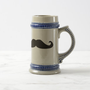 Retro stein för öl för gentelmanmustaschhipster sejdel