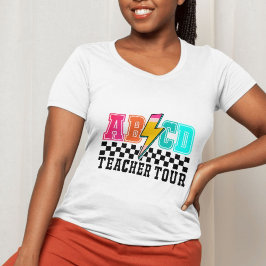 Retro Sten ABCD-Blixt Bet - Fet Färg T Shirt