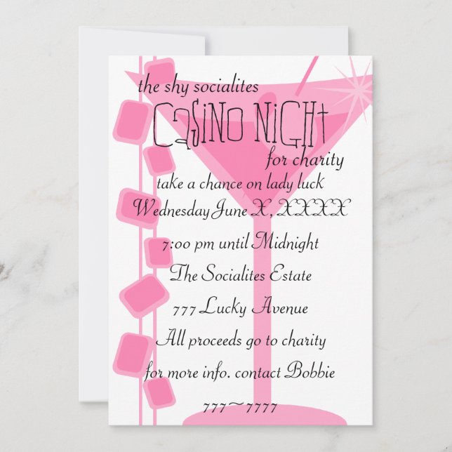 Retro Sten Martini Inbjudningar (Framsida)