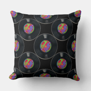 Retro Sten & Roll Vinyl Dekorativ kudde