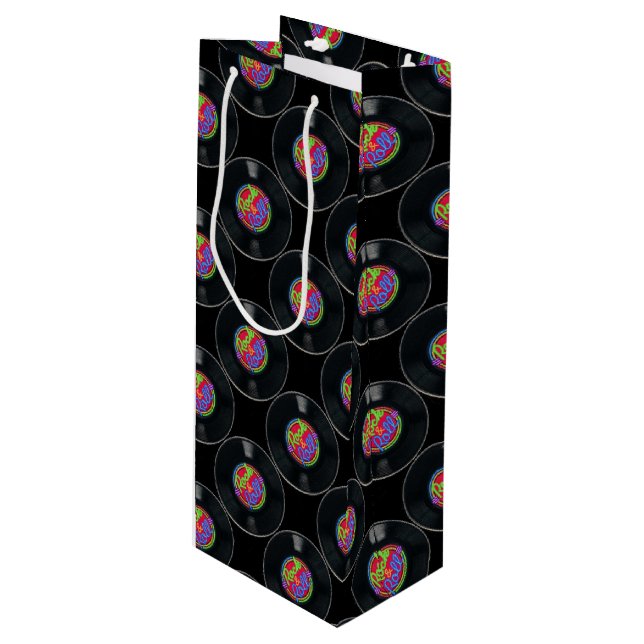 Retro Sten & Roll Vinyl Vin Gift Bag (Framsidan Vinklad)