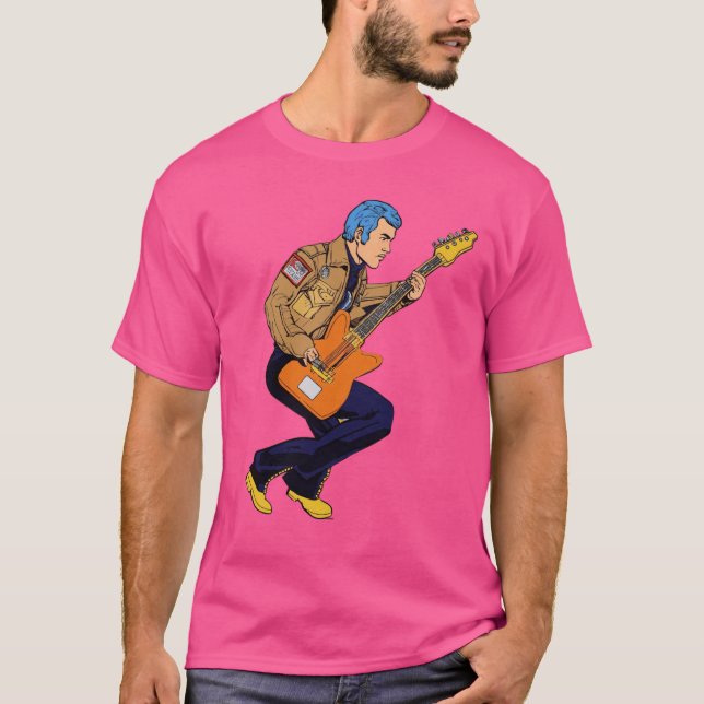 Retro Sten T-Shirt Guitarist Design Shirt (Framsida)