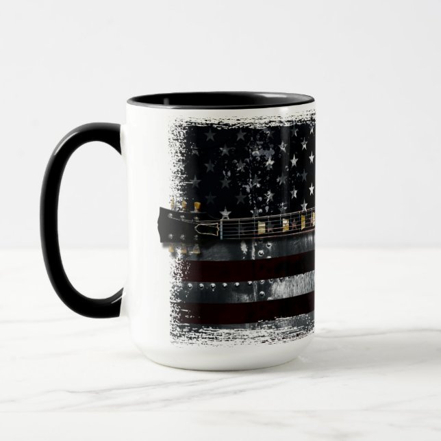 RETRO STEN Vintage Electric Guitar American Flagga Mugg (Vänster)