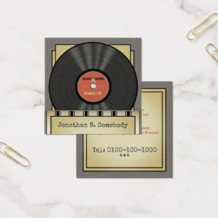Retro Sten vinylpost Fyrkantigt Visitkort
