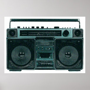 retro stereo- affisch