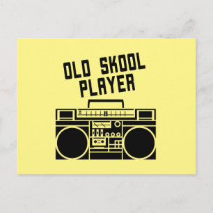 Retro Stereo Boombox Gammal Skool Spelare Vykort