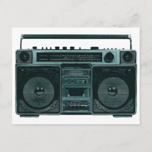 retro stereo vykort