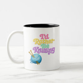 Retro stickad stil tvåtons kaffemugg