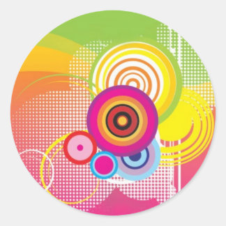 Retro Sticker Runt Klistermärke