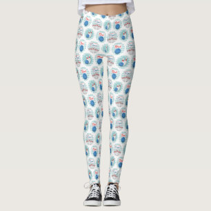 Retro stift för bowlingmönsterbowlingklot leggings