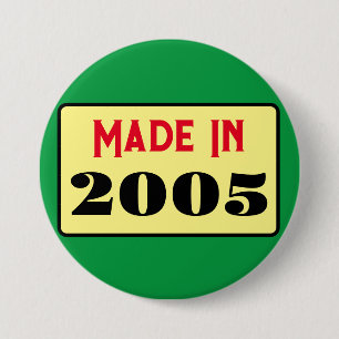 Retro stil 21-årsjubileum badge 2005 knapp