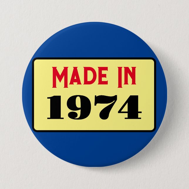 Retro stil 50-årsbricka 1974 knapp (Framsida)